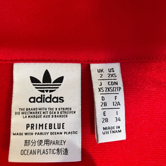 Adidas Originals Firebird TRACKSUIT in scarlet. Pants in XS / Jacket in size 2XS - Picture 6 of 11